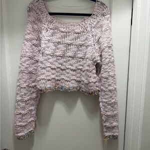 Free People Cozy Pink Knit Sweater